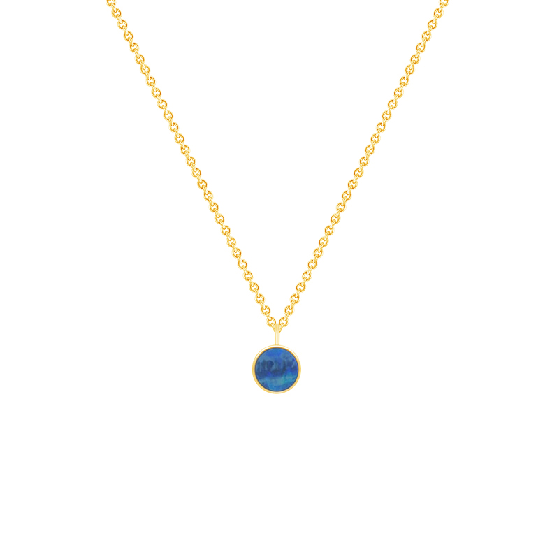 Kettenanhänger in Gold mit blauem Opal Renny