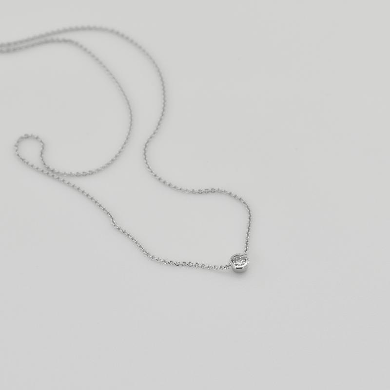 Minimalistische Halskette aus Platin mit Diamant Glosie 71393