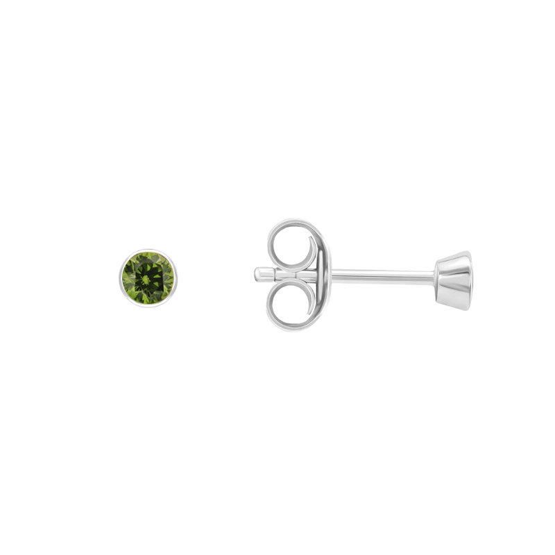 Bezel Ohrringe aus Platin mit grünen Diamanten Tofine 71453