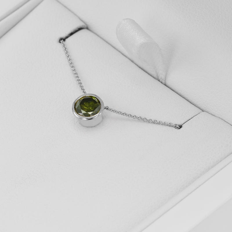 Halskette aus Platin mit grünem Diamant Glosie 71463