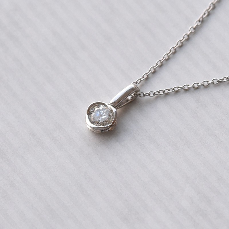 Glänzende Halskette aus Platin mit zertifiziertem Diamant Matiss 71803
