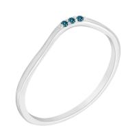 Silberner Ring mit drei blauen Diamanten Cason