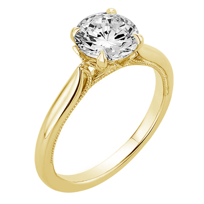 Goldener Verlobungsring mit seitlichen Diamanten Libby 74273