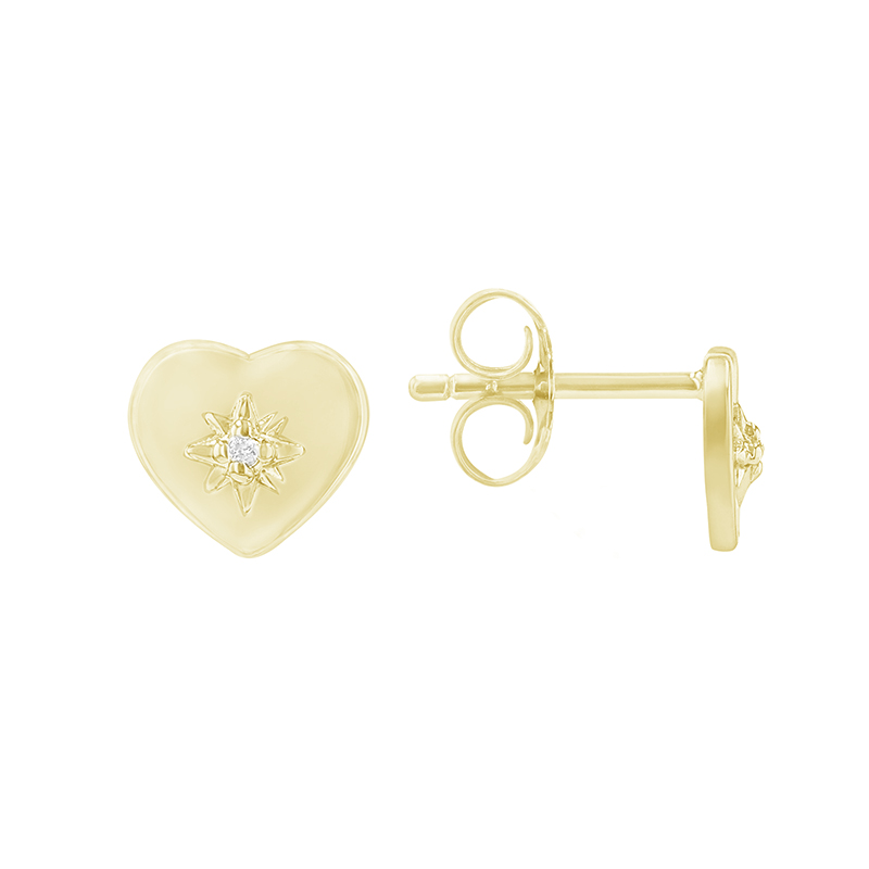 Silberne Ohrringe in Herzform mit Diamanten Petunia 81393