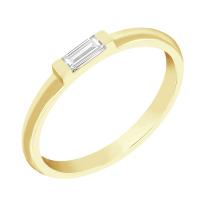 Goldener Ring mit weißen Baguette-Saphir Xenia