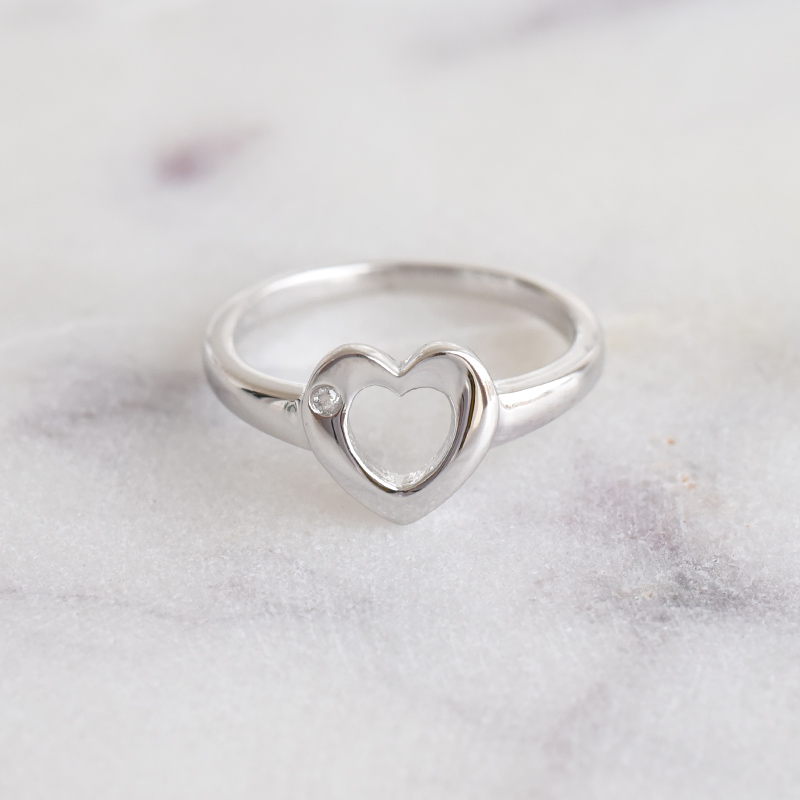 Romantischer silberner Ring mit einem Diamanten Celine 86073