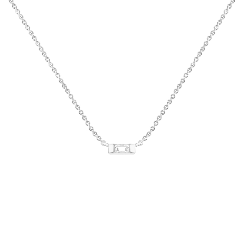 Halskette aus Gold mit weißem Saphir mit Baguette-Form Sharly 92633