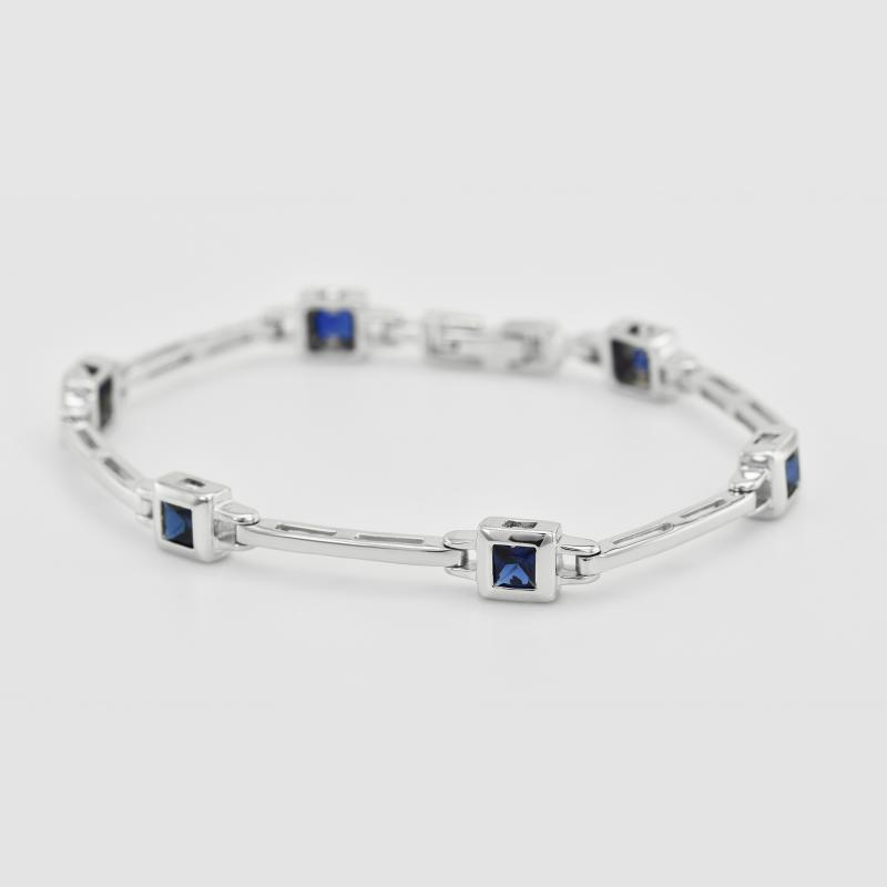 Feines Armband aus Silber mit blauen Saphiren Keblie 10144