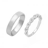 Eheringe aus Eternity-Ring mit Lab Grown Diamanten und einem breiten Komfort-Ring Payne