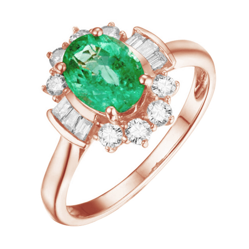Eleganter Ring mit 1.2 ct Smaragd und Diamanten Kayce 104584