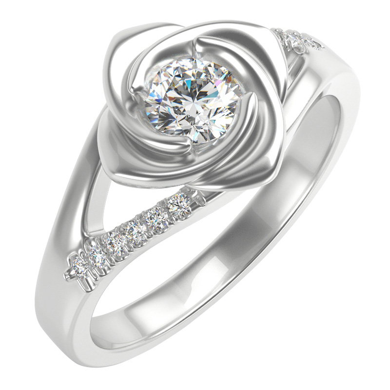 Verlobungsring in Rosenform mit Diamanten Xalor 104824