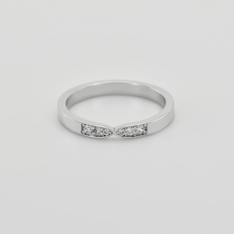 Eheringe aus einem Eternity-Ring mit Moissaniten und einem flachen Ring Giles 105464