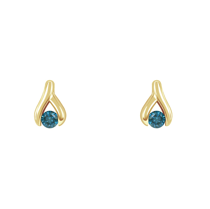 Dezente Ohrringe mit blauen Diamanten Fox 106324