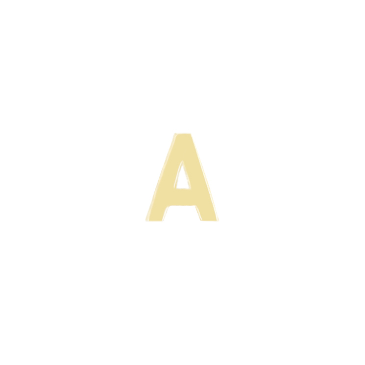 Goldene Ohrstecker mit Buchstaben Alphabet
