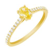 Verlobungsring mit einem IGI zertifizierten 0.44 ct gelben Lab Grown Diamanten Ernes