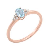 Eleganter Ring mit Aquamarin und Diamanten Sheldo