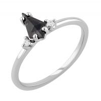 Goldring mit Salt and Pepper Diamant in Kiteform Adalia