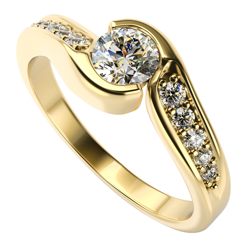 Eleganter Verlobungsring aus Gold mit Diamanten Lytarie 12784