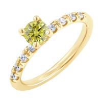 Verlobungsring mit einem zertifizierten fancy gelben Lab Grown Diamanten Megha