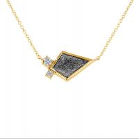Halskette mit dendritischem Quarz und Diamanten Milly