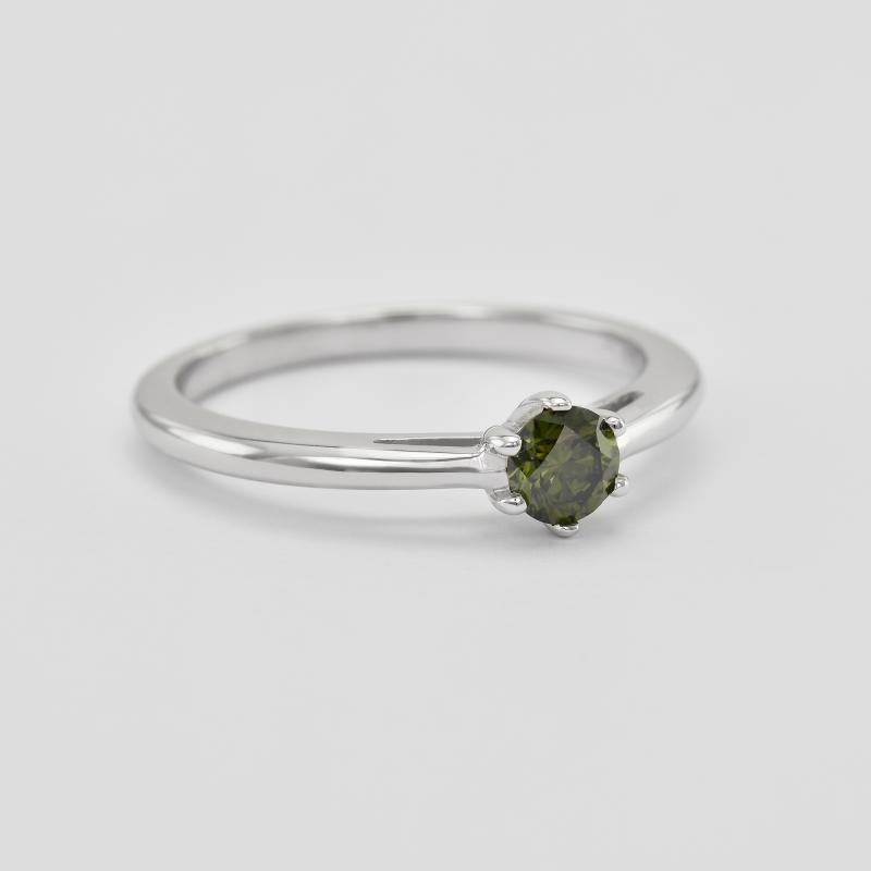 Zarter Verlobungsring mit grünem Diamanten Rima 14004