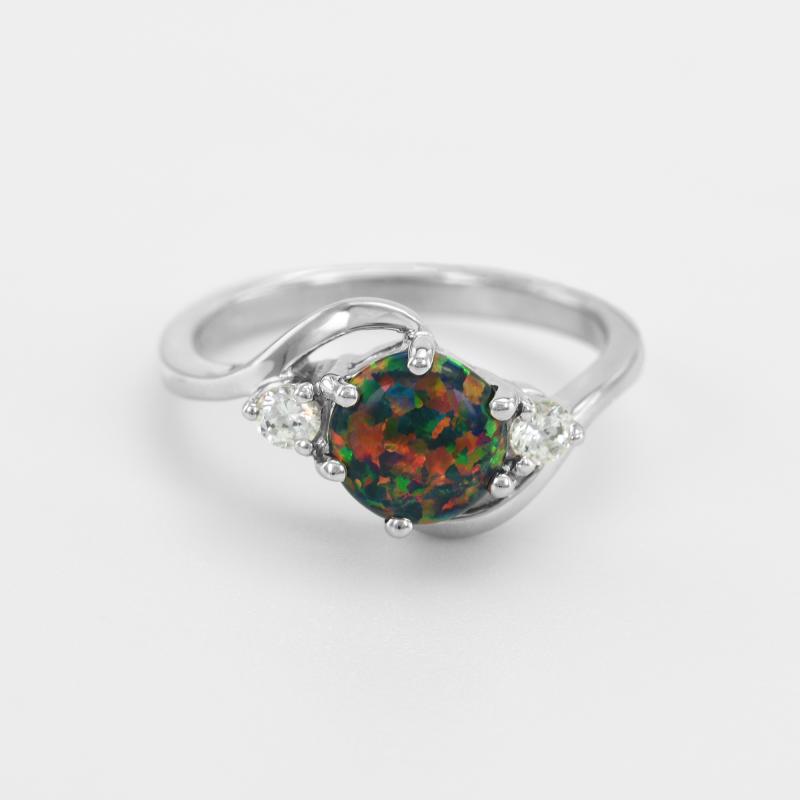 Silberring mit schwarzem Opal Palmelyne 14114