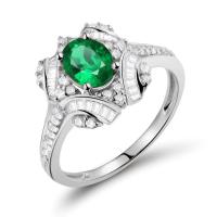 Goldring mit ovalen Smaragden und Diamanten Zane