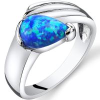 Silberner Ring mit blauem Opal Siewa