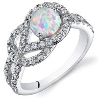 Silberner Ring mit Opal und Zirkonia Rarp