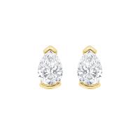 Minimalistische goldene Ohrstecker mit birnenförmigen Diamanten Ronja