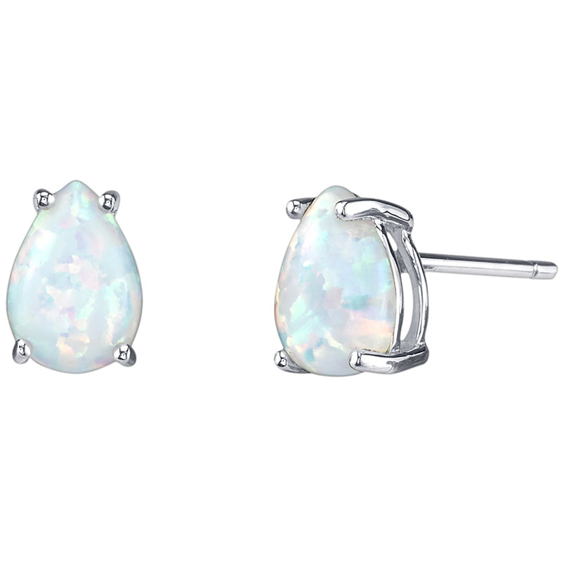 Goldene Ohrringe mit weißen Opalen