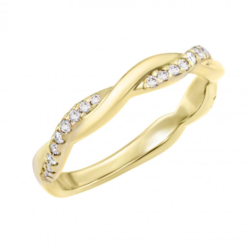 Goldener Twist-Ring mit Diamanten Malea 23064