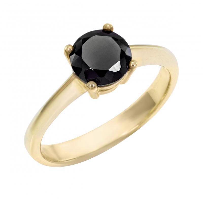 Verlobungsring aus Gold mit schwarzem Diamant Remmey 24764
