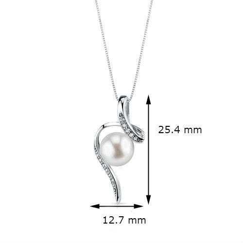 Moderne Halskette aus Silber mit Perle und Zirkonia Acanda 2704