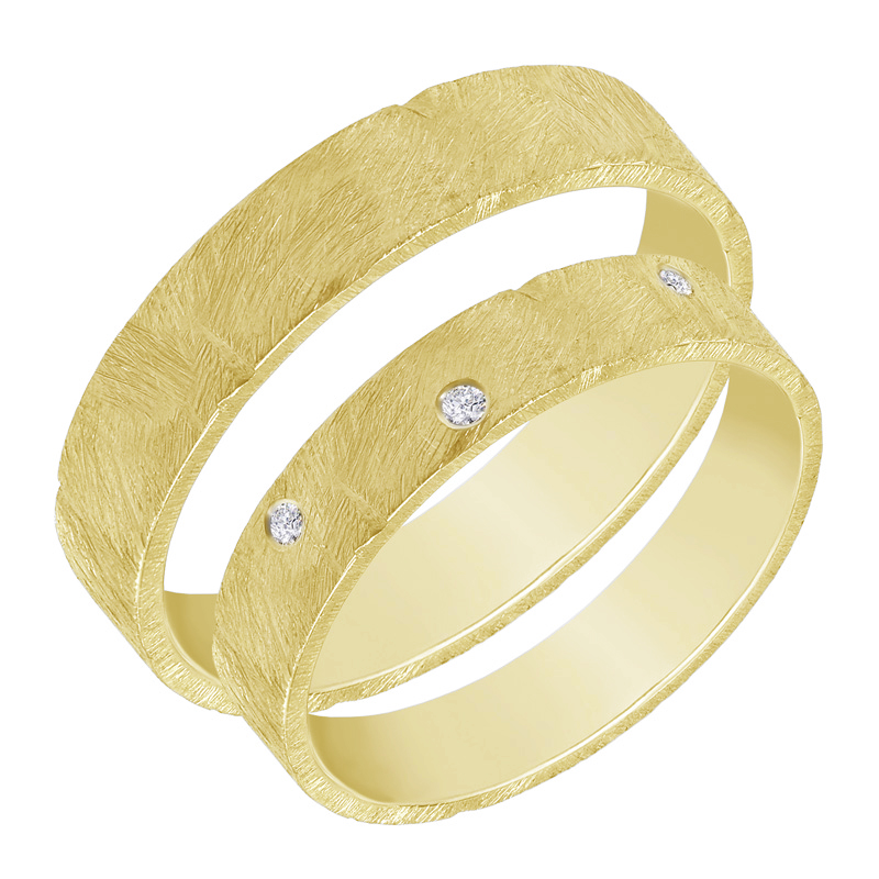 Extravagante Trauringe aus Gold mit Diamanten Alexis 29014