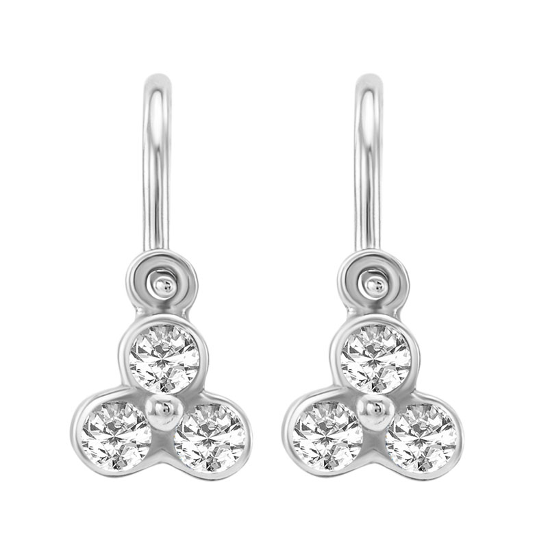 Goldene Ohrringe für Kinder mit Diamanten Jasmine 31014