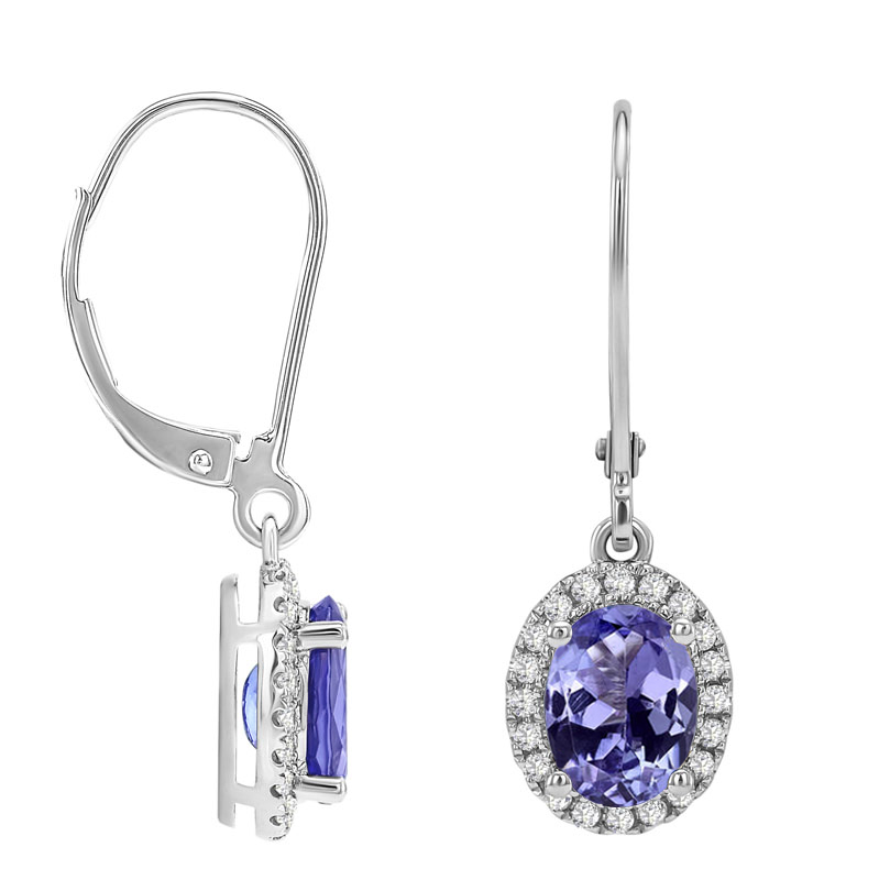 Ohrringe mit blauen Tansaniten und Diamanten Caty 31064