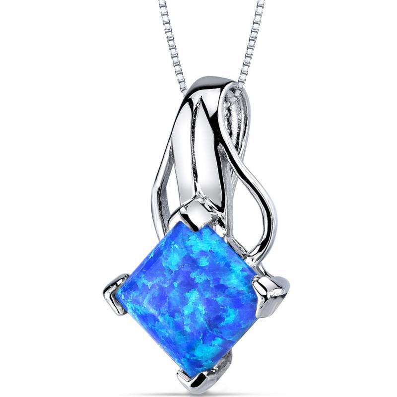 Silberne Kette mit blauem Opal Mythily