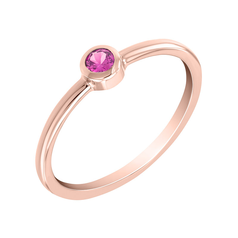 Minimalistischer Ring aus Gold mit rosa Saphir Rossa