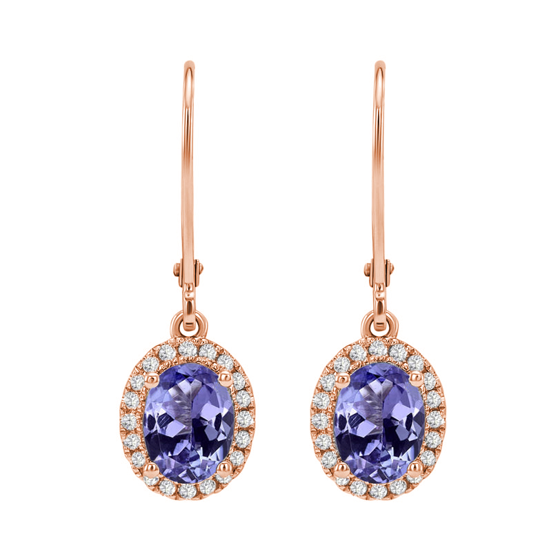 Ohrringe mit blauen Tansaniten und Diamanten Caty 3674