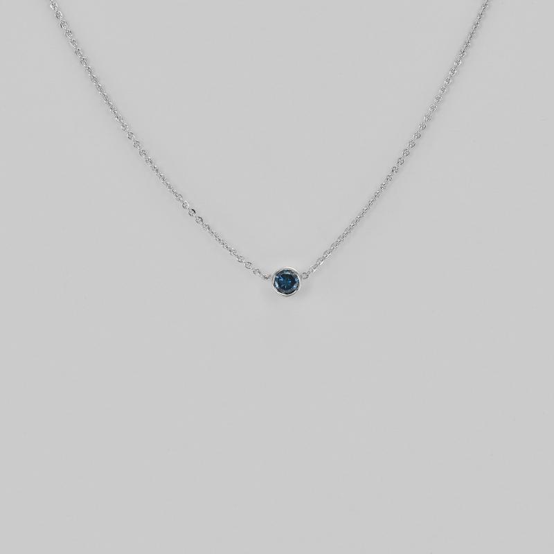 Minimalistische Halskette aus Gold mit blauem Diamanten Glosie 36864