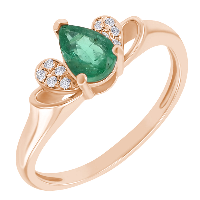 Ring aus Roségold mit Smaragd 37494