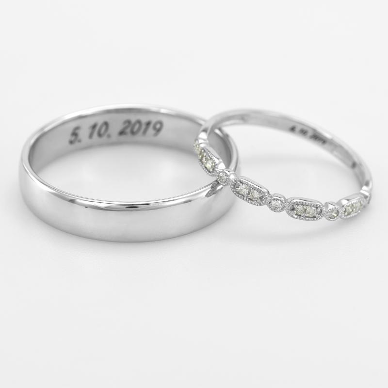 Wunderschöne Trauringe mit Vintage Ring und Court Ring Ansa 38584