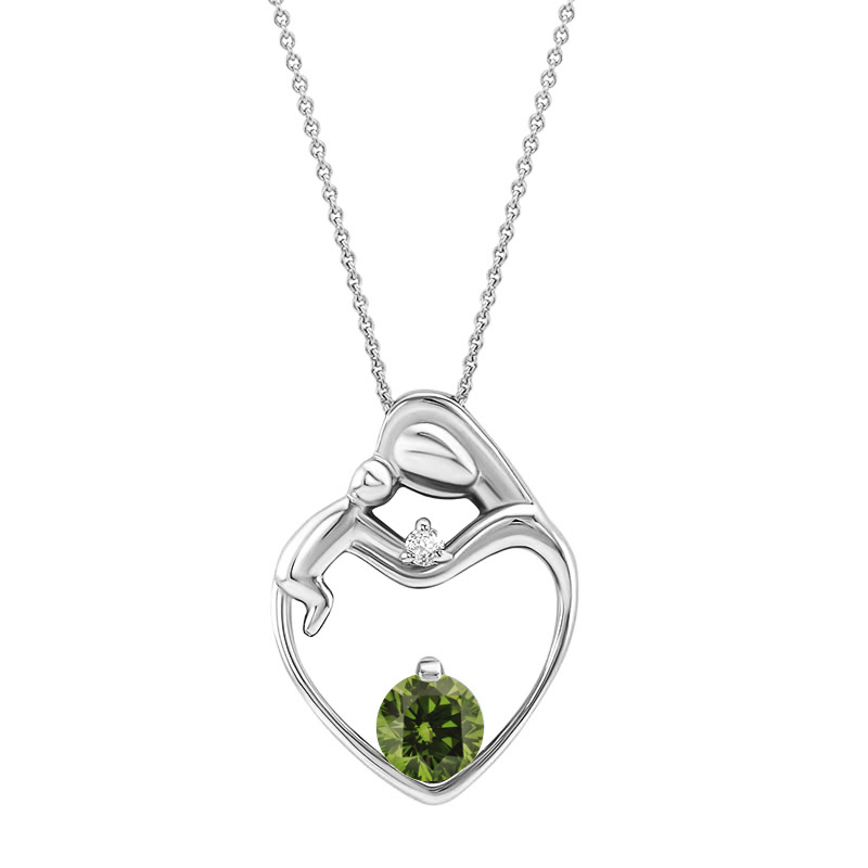 Halskette mit grünem Diamanten