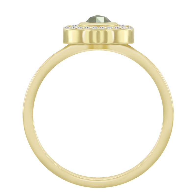 Goldener Halo-Ring mit Diamanten im Rosenschliff Estella 44304
