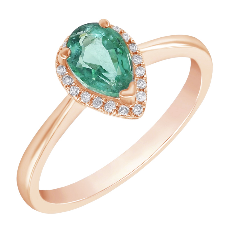 Goldener Smaragdring mit Diamanten Disha 44624