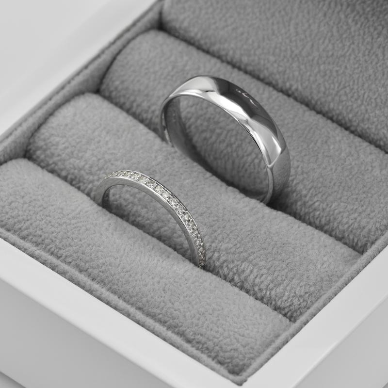 Eternity Damenring Weißgold und Komfort Ring in Eppi-Geschenkbox 45464