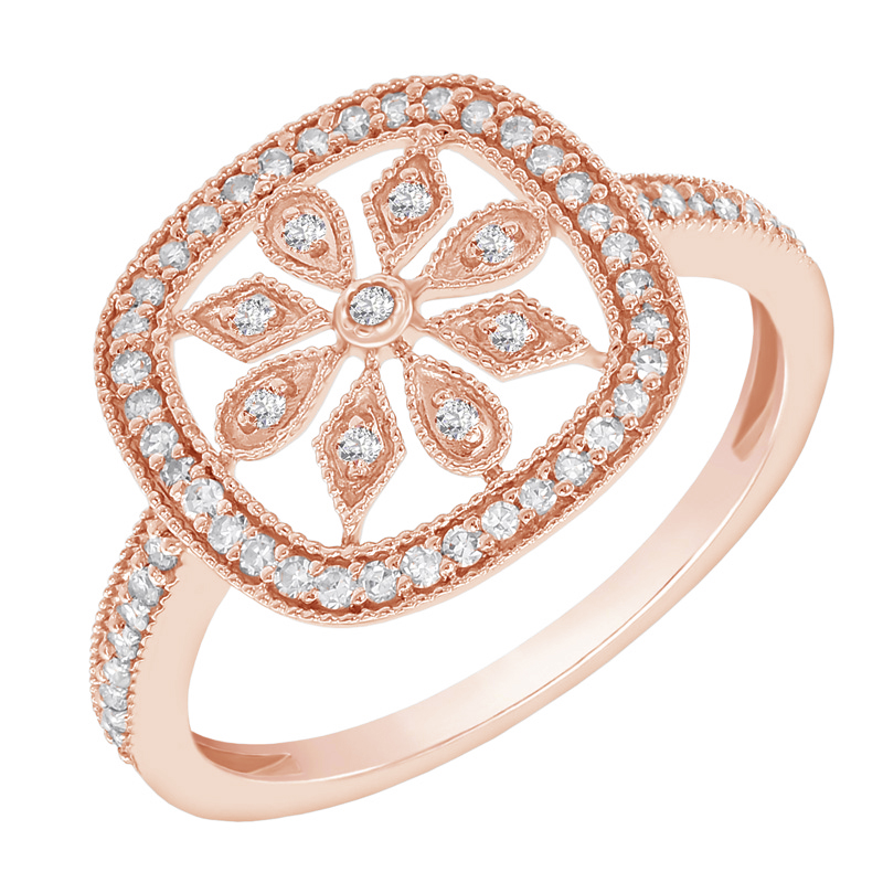 Goldener Ring mit Diamantenblüte Liliane 48374