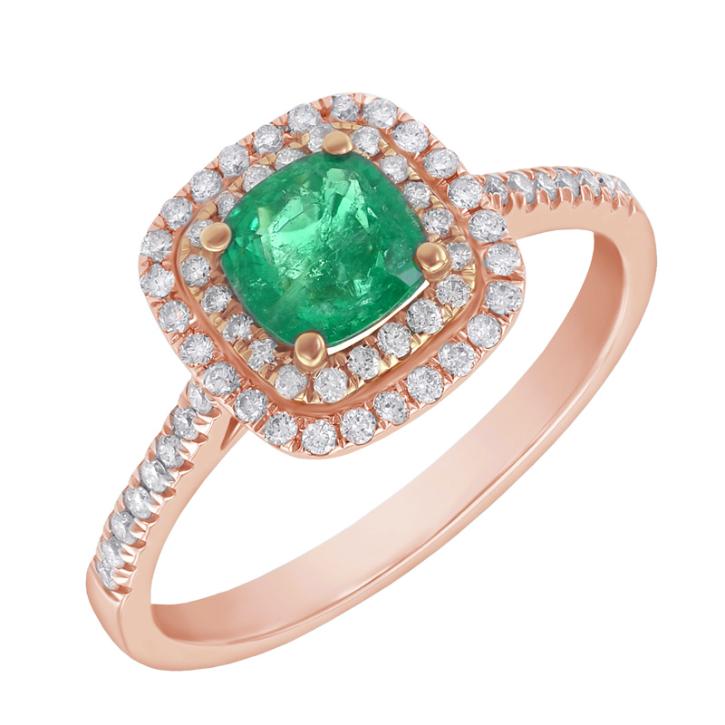 Ring aus Roségold mit Smaragd 48664