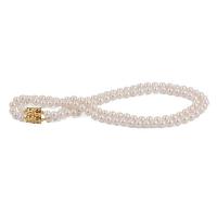 Goldene Perlenkette mit 7-7,5 mm Perlen Cyan